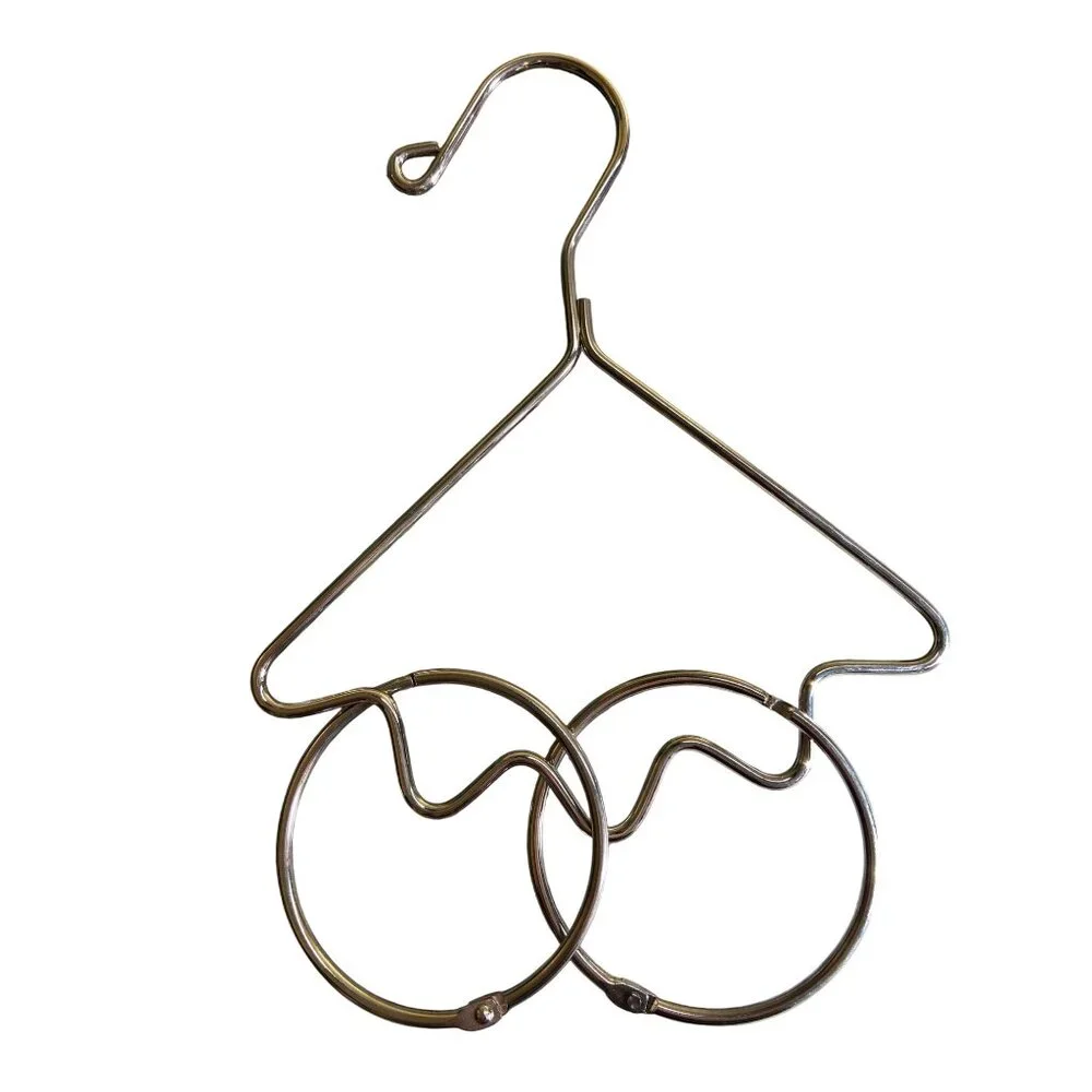 Metal Scarf Tie Hanger Organizer With Dual Circular Design